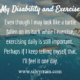 My Disability and Exercise